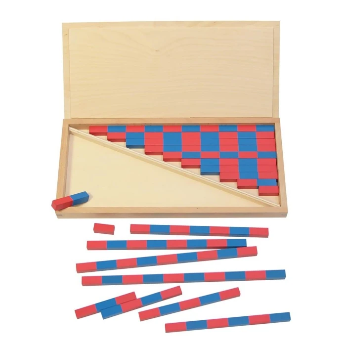 Barres rouges et bleues Montessori