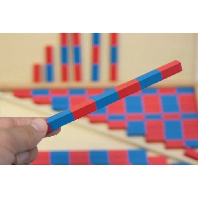 Barres rouges et bleues Montessori