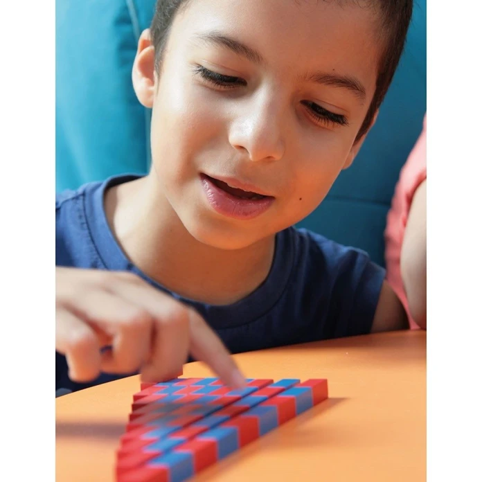 Barres rouges et bleues Montessori
