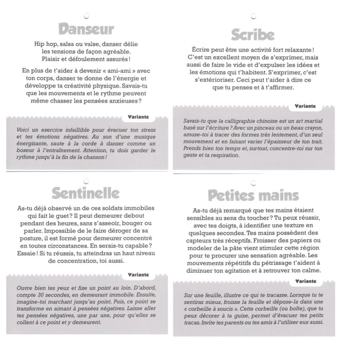 Retour au calme - cartons de jeu