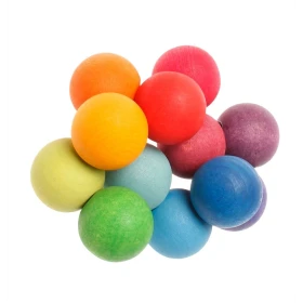 Perles de bois arc-en-ciel