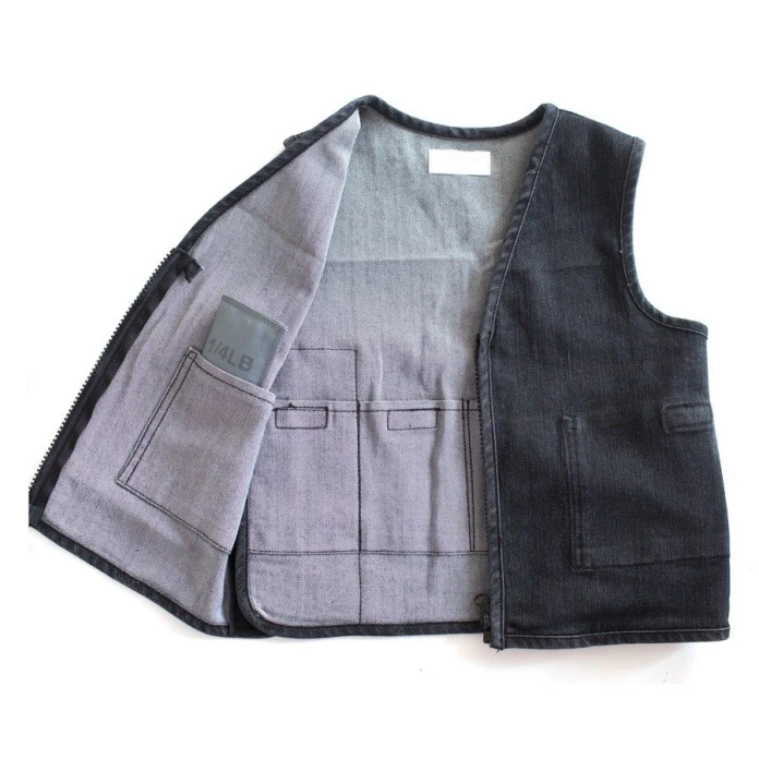 Gilet stretch en jean noir lesté