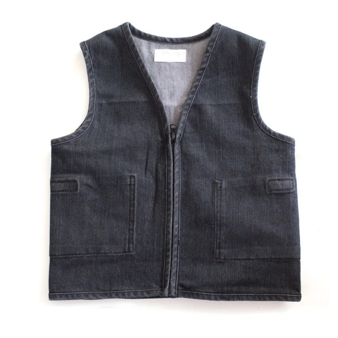 Gilet stretch en jean noir lesté