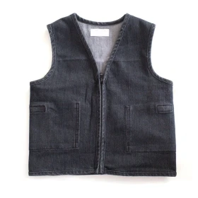 Gilet stretch en jean noir lesté