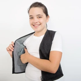 Gilet stretch en jean noir lesté