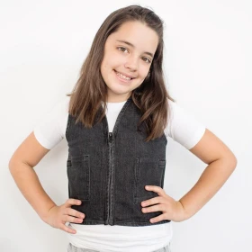 Gilet stretch en jean noir lesté