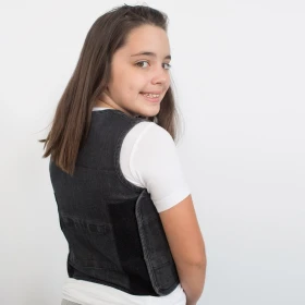 Gilet stretch en jean noir lesté