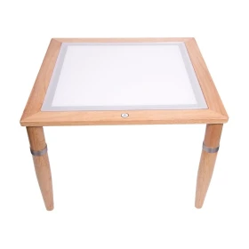 Console bois avec table lumineuse