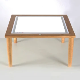 Console bois avec table lumineuse