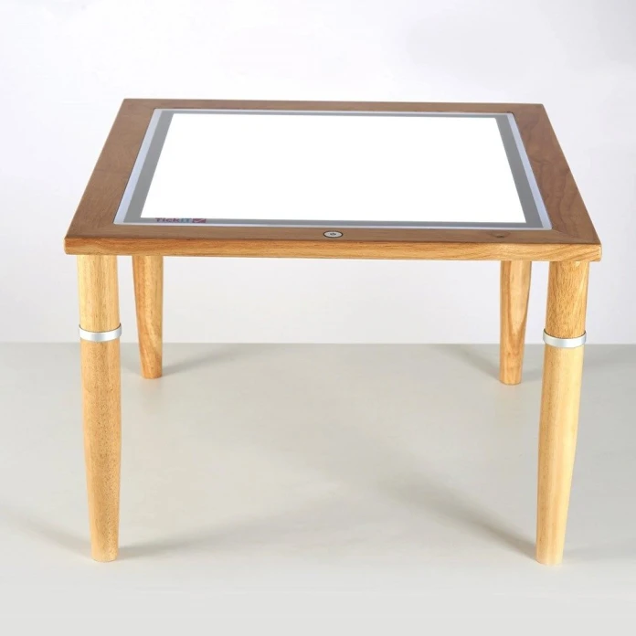 Console bois avec table lumineuse