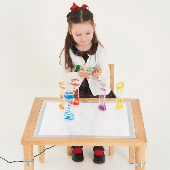 Console bois avec table lumineuse