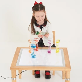 Console bois avec table lumineuse