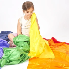 Foulards arc en ciel satin (par 7)