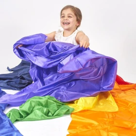 Foulards arc en ciel satin (par 7)