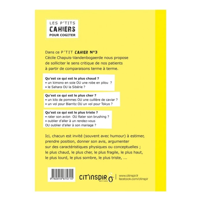 Les p’tits cahiers pour cogiter – n°3 comparons