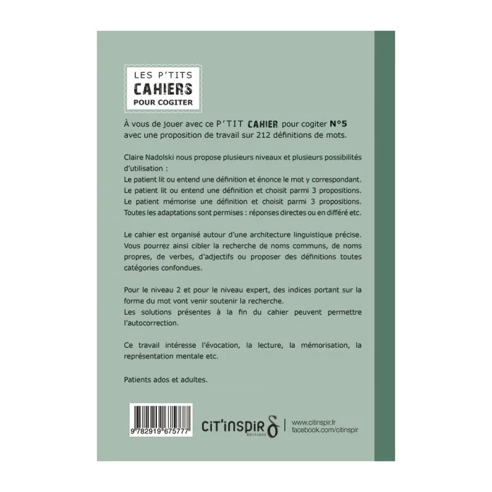 Les p’tits cahiers pour cogiter – n°5 définitions en rafale