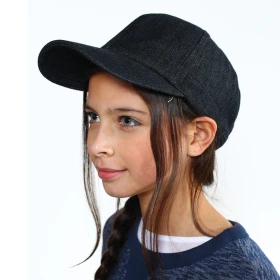 Casquette denim lestee