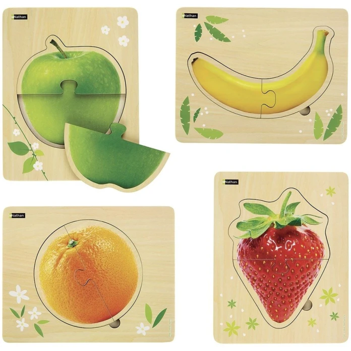 Puzzles bois Fruits par 4