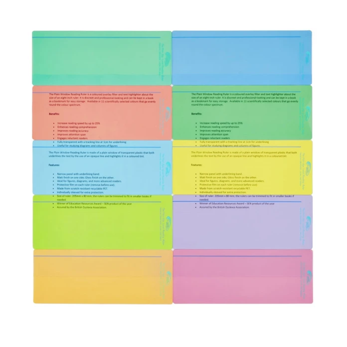 Règles de lecture colorées - souligner x 10
