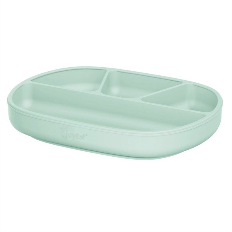 Vaisselle Enfant Safe Assiette 3 Compartiments Enfant Acier Inoxydable - Avec Couvercle Micro-Ondes - 19cm Bleu Assiette Bébé Inox