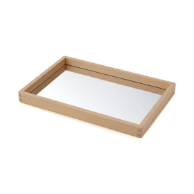 Petit plateau miroir en bois
