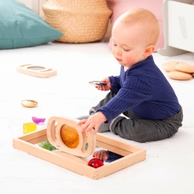 Petit plateau miroir en bois