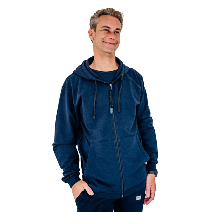 Sweat à capuche zippé adulte - Bleu