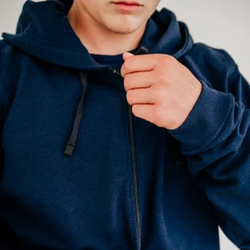Sweat à capuche zippé adulte - Bleu