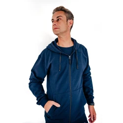 Sweat à capuche zippé adulte - Bleu
