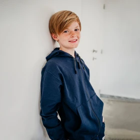 Sweat à capuche zippé enfant - Bleu