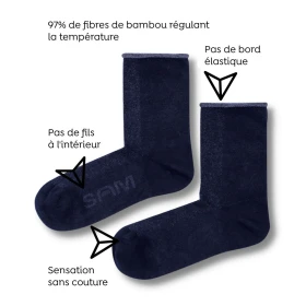 Chaussettes Bamboo bleues - Lot de 2