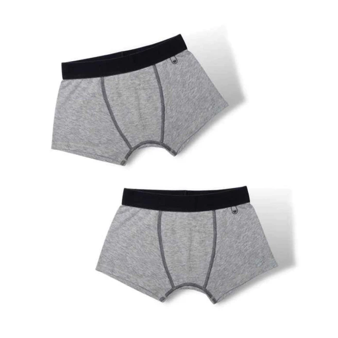 Boxers garçon ultra doux gris - Lot de 2