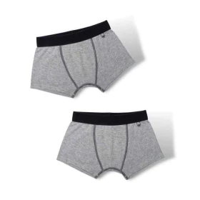 Boxers garçon ultra doux gris - Lot de 2