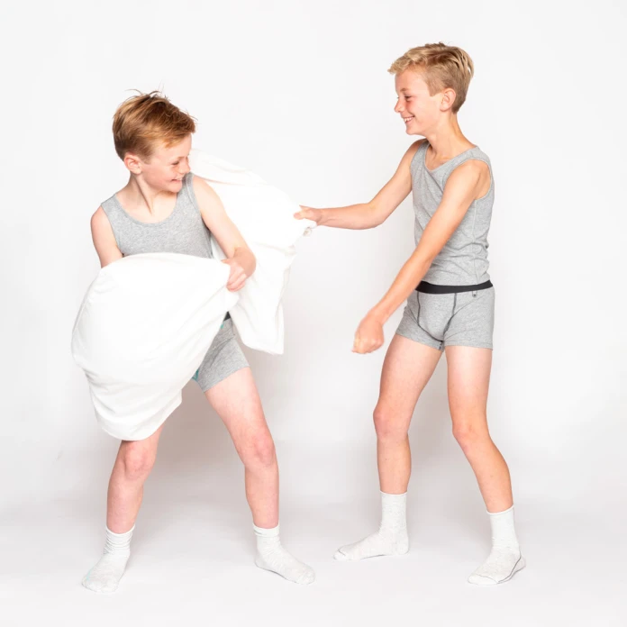 Boxers garçon ultra doux gris - Lot de 2