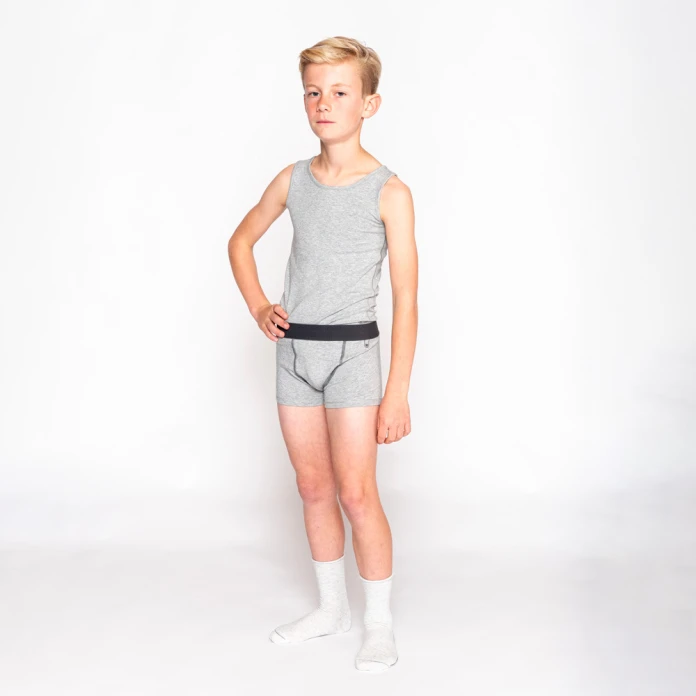 Boxers garçon ultra doux gris - Lot de 2