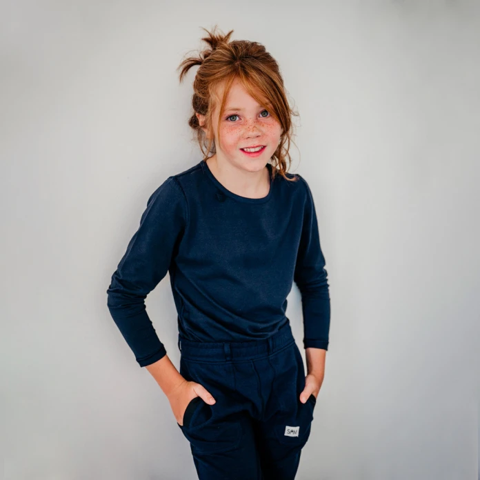 T-shirt enfant ultra doux manches longues - Bleu