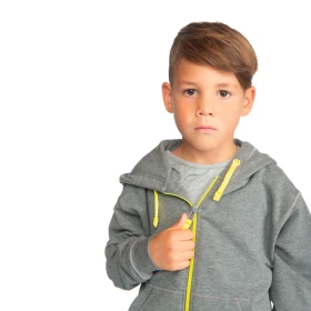 Sweat à capuche zippé enfant - Gris