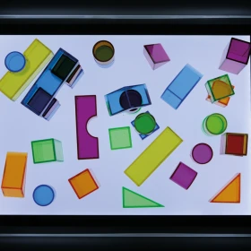 Cubes translucides multicolores par 50