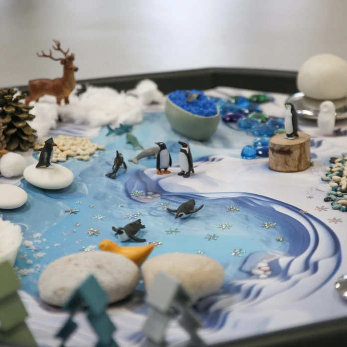 Décor monde Hivernal pour bac d'exploration