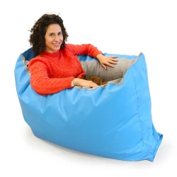 Pouf cocon - Bleu/gris