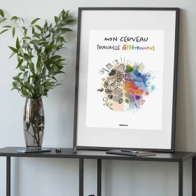 Affiche "Mon cerveau travaille différemment"