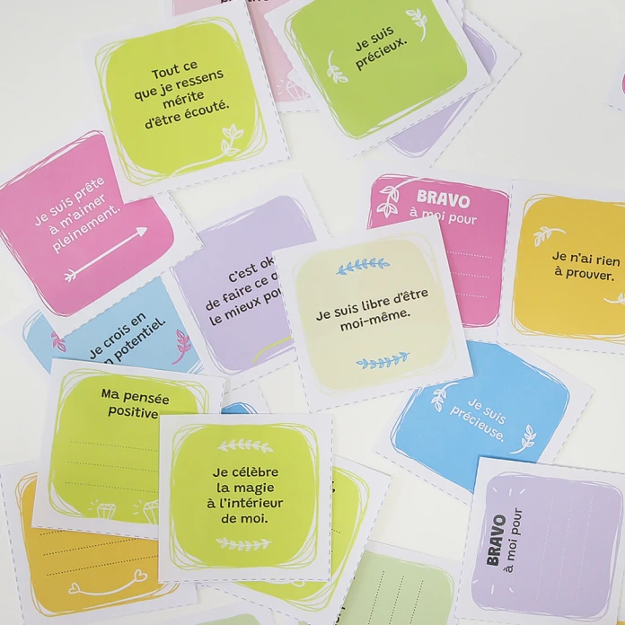 Mon bocal à victoires - Cartes de pensées positives