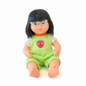 Lunettes turquoise pour poupée inclusive