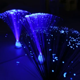 Mini lampes fibres optiques par 4