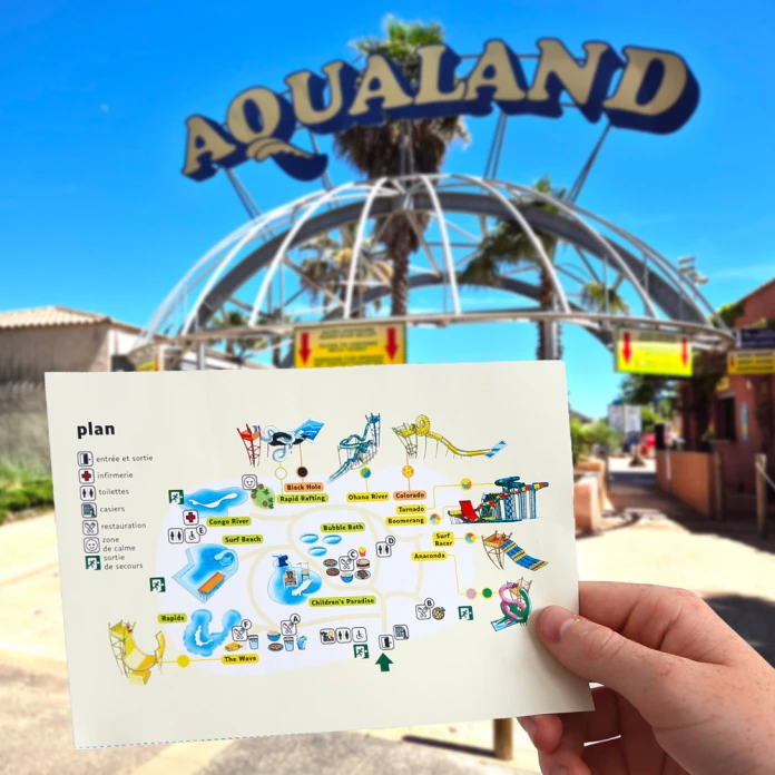 Plan de fonctionnement adapté d'Aqualand Cap d'Agde