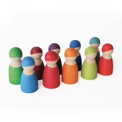 Lutins de bois multicolores par 12