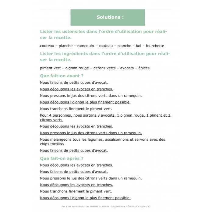 Pas à pas les recettes : la cuisine du monde