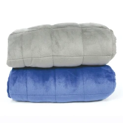 Couverture lestée 50 x 70 cm - 2 kg - bleu/gris foncé