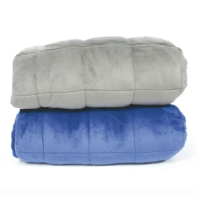 Couverture lestée 50 x 70 cm - 2 kg - bleu/gris foncé