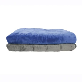 Couverture lesté 100 x 150 cm - 3 kg - bleu/gris foncé